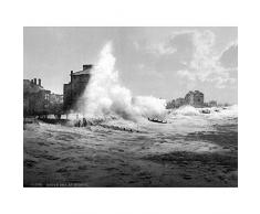 Wee Blue Coo Bognor Rough Sea England Vintage History Old BW Art Print Poster Wall Decor 12X16 Inch