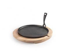 IBILI 627026 Plato hierro fUNdido + base madera 26 CM