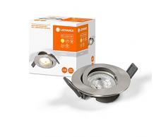 LEDVANCE LED SPOT INTEGRATED SLIM Ã8,5cm, foco empotrado para todos los espacios interiores, 4,5W, temperatura de color 3000K, 240 lÃºmenes, 240V, diseÃ±o plano, incl. pinzas, blanco