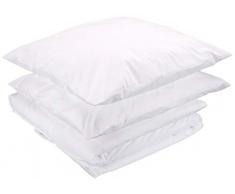 AmazonBasics - Juego de funda nórdica ligera de algodón - 155 x 200 cm / 80 x 80 cm, Blanco