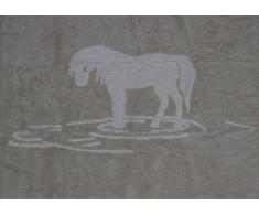 Aratextil Caballito Alfombra Infantil, Algodón, Beige, 120x160 cm