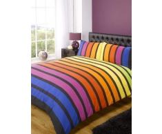 Rapport Juego de Cama, edredÃ³n nÃ³rdico multirayas, Azul, pÃºrpura, Naranja, Amarillo, Verde (Cama Individual)