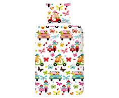 GOOD MORNING Juego De Funda Nórdica Fun Blanco / Multicolor Cama 80 (135 x 200 cm + 80 x 80 cm)