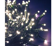 Cadena de 20 m, 400 miniLED Blanco cálido, Cable Verde, Luces Decorativas, Luces navideñas, Cadena para árbol de Navidad