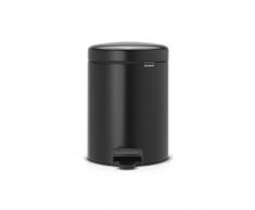Brabantia Cubo de Basura con Pedal, Acero Inoxidable, Negro Mate, 5 l