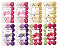 Bolsius Multicolor Tealight Perfumado 240 Surtidos, Cera, OrquÃ­dea, Vainilla, Lavanda, ArÃ¡ndano, 8 Pack de 30 Unidades, 4 h, Unidades