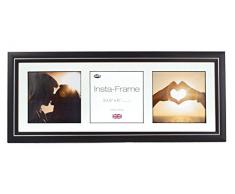 Inov8 21 x 20,32 cm Insta-Frame Marco para Instagram 3/de estampado a cuadros de fotos con paspartú blanco y blanco con borde, negro 53