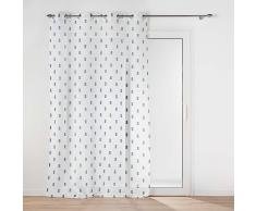 Douceur dInterior, Visillo con Ojales (140 x 240 Cm) Geokid Petrole, Velo Arenado Estampado