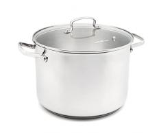 GreenChef Olla Antiadherente de Acero Inoxidable, Apto para Todo Tipo de Cocinas, InducciÃ³n, Horno y Lavavajillas, 24 cm/ 7.6 L, Plateada