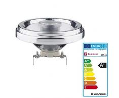 Paulmann 28515 reflector LED AR111 Bombilla Lámpara Reflector de 8 W G53 de socket de 24 ° 2700 K blanco cálido 500 lm