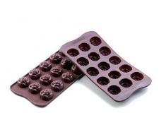 SCG13 Molde de Silicona para el Chocolate con 15 cavidades con Forma de Rosas, Color marrÃ³n