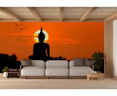 Oedim - Fotomural Vinilo para Pared Buda en el Atardecer | Fotomural para Paredes | Mural | Vinilo Decorativo | Varias Medidas 500 x 300 cm | Decoración comedores, Salones, Habitaciones.