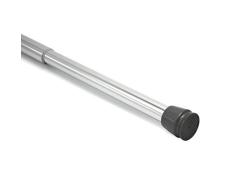 Levivo Barra de cortina, también como barra para cortinas de ducha o perchero, largo variable debido a la sencilla barra telescopio extensible, de aluminio cromado, 105-180 cm, Cromo