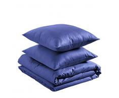AmazonBasics - Juego de funda nórdica 100% algodón supersuave - 140 x 200 cm / 65 x 65 cm, Azul marino
