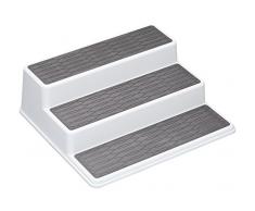 Copco Basics Especiero de 3 Niveles para Armario Interior, Organizador de Estantes de Cocina Antideslizante, 26 x 23 x 8,5cm, Blanco/Gris