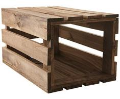 Decowood Handmade Envejecido Papelera, Madera, Marrón, 30.5x26.5x49 cm