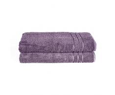 Komfortec Juego de 2 Toallas de Sauna (70 x 200 cm, 100% algodÃ³n, XXL, Toalla de Sauna, Suave, Grande, Rizo, Secado rÃ¡pido, Color Morado