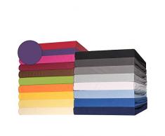CelinaTex Lucina Sábanas Ajustables Revestimiento para Cama Boxspring algodón 180x200-200x200 cm Morado