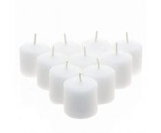 JJA Vela votiva x10, Cera, Blanco, D. 3,8 x H. 3,8 cm
