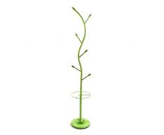 Versa 18790384 Perchero de pie con paragüero, Metal Lacado, Verde, 185 x 30 x 30 cm