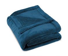 CelinaTex Montreal Manta Suave Manta de Microfibra Tejido de colarina 150 x 200 cm Azul
