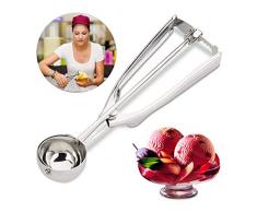 Relaxdays Cuchara Disparador para Bolas de Helado, Fruta y Masa de Galletas, Acero Inoxidable