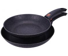 Moneta Etnea, Juego de Sartenes 24+28 cm, Aluminio, Color Negro