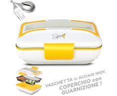 Spice -Â Fiambrera elÃ©ctrica modelo Â«Amarillo InoxÂ» con bandeja extraÃ­ble de acero inoxidable portÃ¡til, recipiente de comida tÃ©rmico Vaschetta estraibile acciao Inox 0,9 L