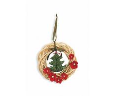Villa d Este Mimbre Guirnalda Guirnalda Ãrbol y Flores, Mimbre, Multicolor, 30Â x 9Â x 13Â cm