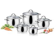 Tescoma Viva Batería de Cocina, Acero Inoxidable, Gris, 24 cm, 10 Unidades