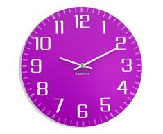 FLEXISTYLE Reloj de Pared Ultra silencioso Moderno FACILE 30cm Violeta, Sala de Estar, Pasillo, Oficina, Hecho en la UE