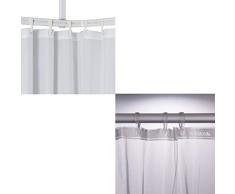 Sealskin Easy Roll Set Conjunto, Paquete Todo en Uno para Colgar una Cortina de Ducha y Cortina de Ducha Clear 180x200 cm, Cromo / Transparente