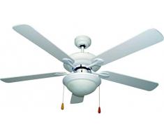Bastilipo Ventilador de Techo para 2 Bombillas E27, 60 W, Blanco, 132 x 47 cm