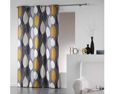 COTON DINTERIEUR – Cortina con Ojales, Algodón, Algodón, Amarillo, 280x140 cm
