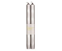 Caspari Entertaining with Caspari - Vela (25,4 cm, sin perfume, 2 unidades), color plateado