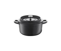Berndes 034141Â de Hierro Fundido Asador Mini Cocotte con Tapa de Hierro Fundido esmaltada, 0,35Â l, 10Â cm, Redondo, Negro