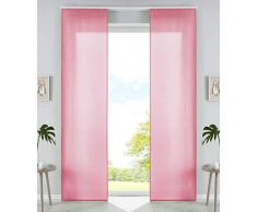 Gardinenbox Juego de 2 Cortinas correderas de Microfibra, 245 x 60 cm, Color Rosa Mate