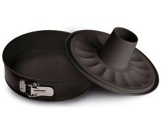 Guardini, Gardenia, Molde para Tarta Desmontable con Doble Fondo, 30 cm. Material: Acero con Revestimiento Antiadherente, Color Negro.