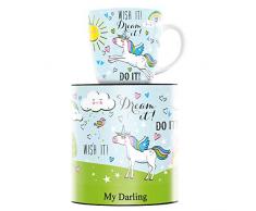 RITZENHOFF My Darling Taza de café, Porcelana, Braun/Blau/Gelb, 8.9 cm