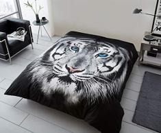 Manta de Lana y Pelo sintÃ©tico de Gaveno Cavailia, Supersuave, diseÃ±o de Oso en 3D, poliÃ©ster, Blanco/Negro, 200x240 Cm