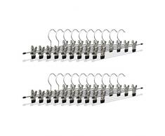 Relaxdays Percha para Pantalones, Metal, Gris, 2.5x35.5x9 cm, 20 Unidades