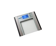 Mesko Grasa Corporal, Báscula de Baño Digital, 180 Kg, Masa Muscular, Gran Pantalla LCD, Cristal Templado, Gris, Talla única