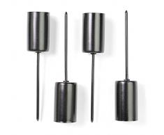 Unbekannt Riffelmacher 10862 - Portavelas (Metal, 2,3 x 11 cm, 4 Unidades), Color Negro