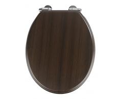 Wenko Wenge Asiento de Inodoro, MDF, Marrón Oscuro, 43x37x3 cm