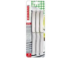 Kaimano KDN041406W Cuchillos de Media Sierra, Acero Inoxidable, Blanco, 28x10x3 cm, 6 Unidades