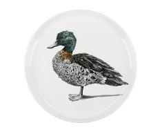 Maxwell & Williams Marini Ferlazzo Birds Plato Auxiliar Decorativo con Pato Australiano de Porcelana Fina, 20 cm â Blanco