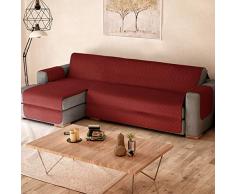 PETTI Artigiani Italiani Chaise Longue, Funda Sofá Esquinero, 100% Made in Italy, Tejido, Burdeos, 4 Plazas