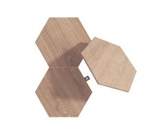 Nanoleaf Elements Expansion Pack, 3 Hexágonos LED Adicionales Efecto Madera - Apliques de Pared Interior Modulares, Luces Led Inteligentes Regulable WiFi, Compatible con Alexa, Decoración Habitación