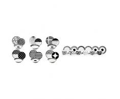 Excelsa Emily Juego de platos, porcelana, blanco/negro, 18 artÃ­culos + Emily Servicio de Tazas de cafÃ© con platillo, Porcelana, Blanco/Negro