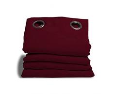 Moondream Cortina Anti-Ruido, AislaciÃ³n 3 en 1 AcÃºstica/TÃ©rmica/Opaca, TecnologÃ­a Patentada, Oeko-TexÂ®, Rojo - Granate, 140 x 300 (An. x Al.) cm, Ollaos (1 Cortina)